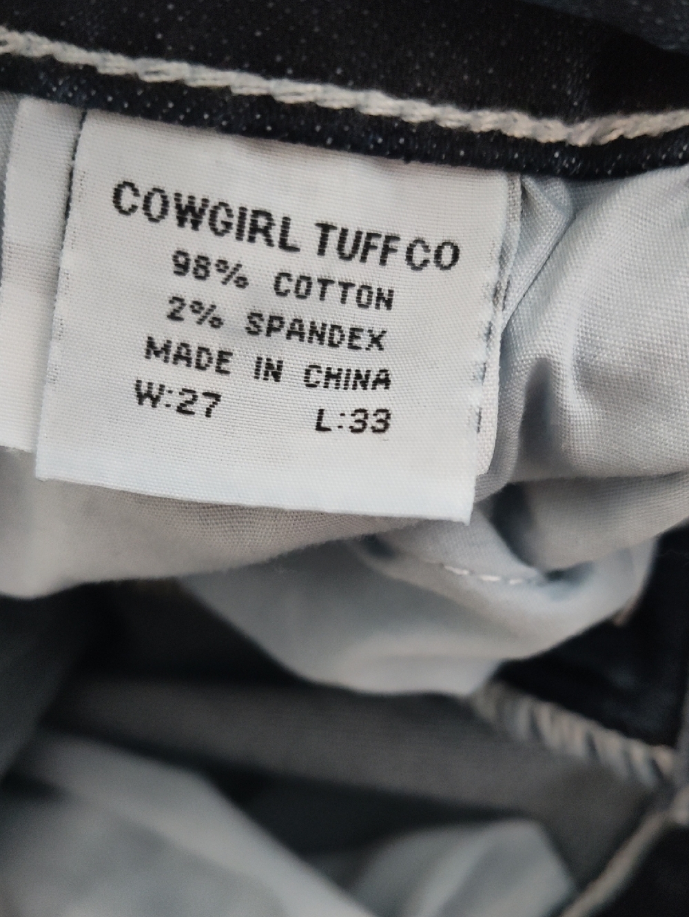 Cowgirl Tuff Co Legend Women's Denim Blue Jeans Size 27x33 Barbed Wire - Picture 16 of 16